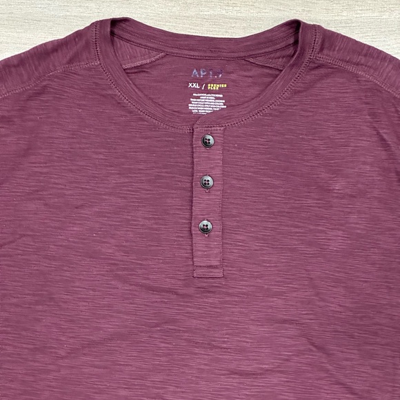 Men's Apt. 9 XXL 2XL 50 - 52 Shirt Top Henley Jersey Long Sleeve Burgundy NWOT - Picture 5 of 8